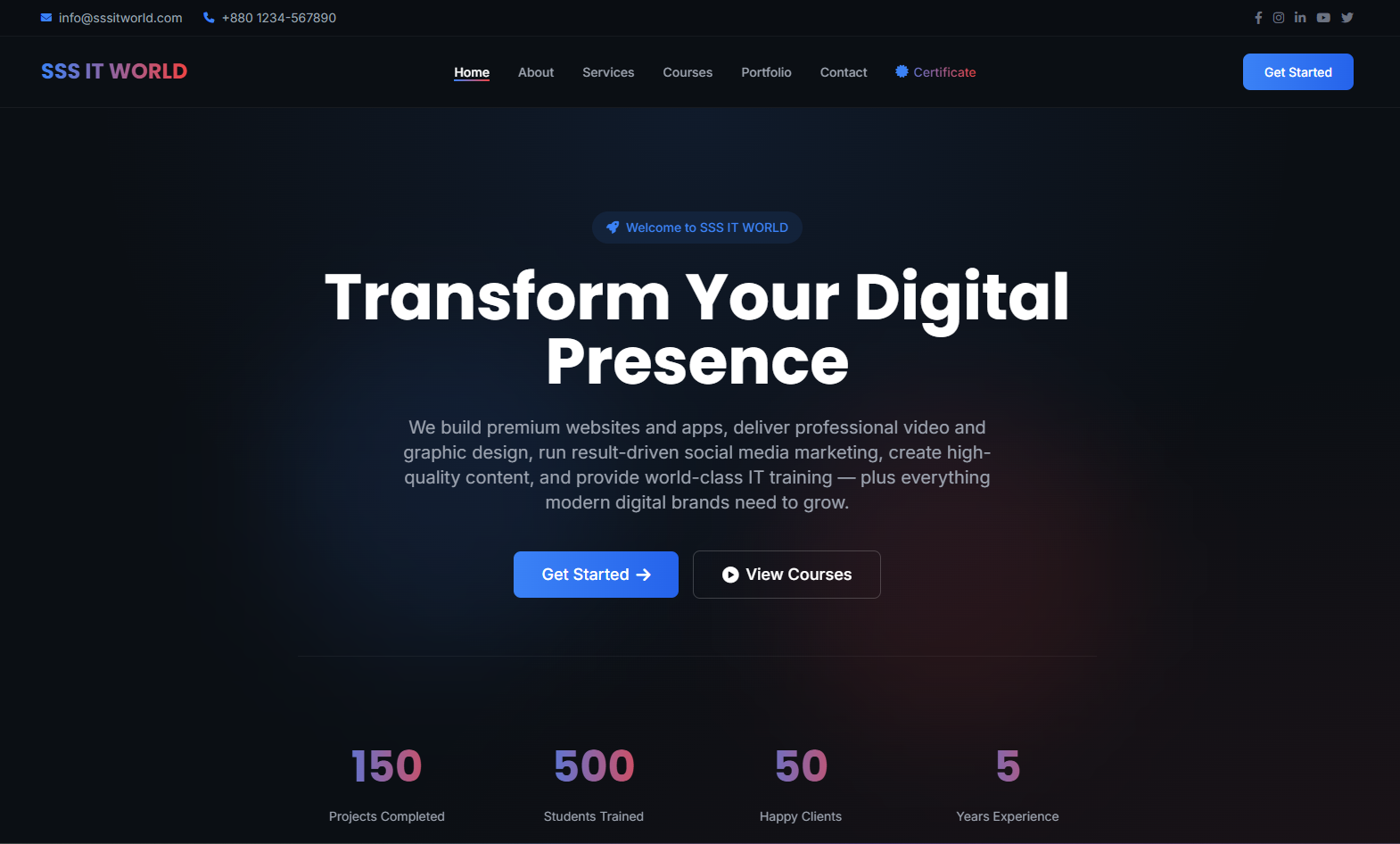 SSS IT WORLD - agency website